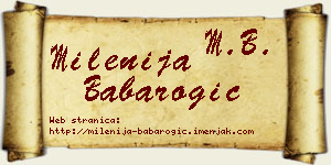 Milenija Babarogić vizit kartica